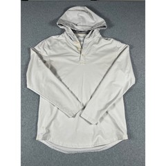 BYLT Premium Basics Drop Cut Hooded Henley Mens Large Gray Lux Long Sleeve Shirt