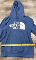 The North Face Men’s Blue Pullover Fleece Hoodie Logo Graphic Pockets Size L