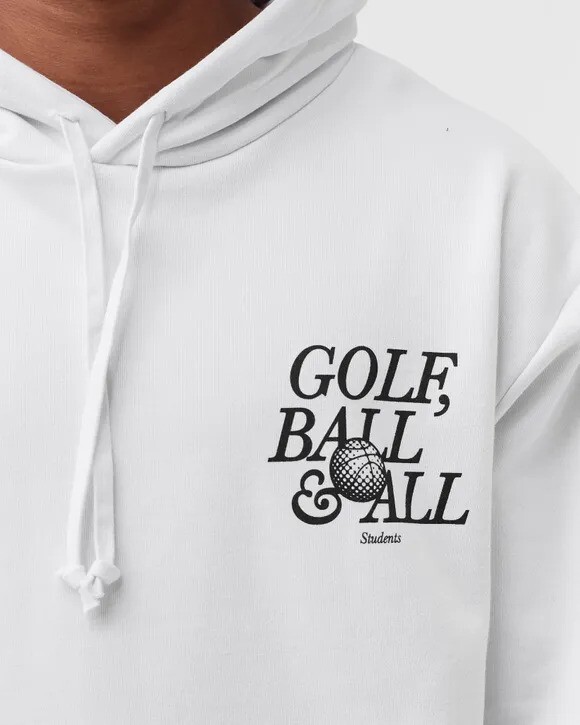 Students Golf Men’s Golf Ball & All Long Sleeve Pullover Hoodie White Size L