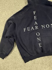 NWOT Streetwear Hoodie Fear One Fear None Premium Heavyweight Size Large Navy