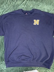 US Naval Academy NAVY Crewneck Sweatshirt USNA Varsity Letter Patch ~ XL