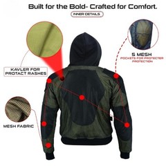Men Black Motorcycle Aramid Hoodie Pullover CE Level 2 Armor Lined Hoodie Armore