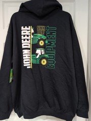 John Deere Pullover Hoodie Sweatshirt Navy Kangaroo Pouch Size Large NWT