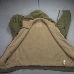 Timberland Jacket Mens Large Olive Green Full Zip Sherpa Lined Hoodied
