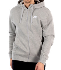 *NEW* Men NIKE CLUB FLEECE FULL-ZIP HOODIE GREY/WHITE (BV2645 063)