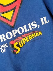 Vintage 90s Superman Sweatshirt Mens Large Blue DC Comics Metropolis USA Made