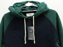 M & S Mens Hoodie Pure Cotton Brushed Fabric Warm Pullover ~ Sizes S M L XL XXL