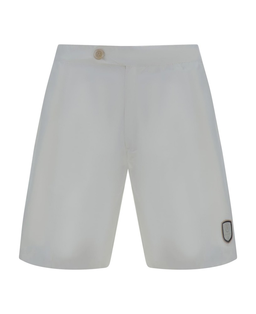 BRUNELLO CUCINELLI MEN’S WHITE TAILORED SHORTS WITH BUTTON DETAIL MSRP $910
