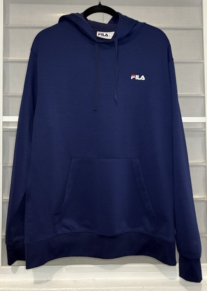 Fila Performance Hoodie Navy Blue Mens Size Large(L) Athletic Preowned Very Good