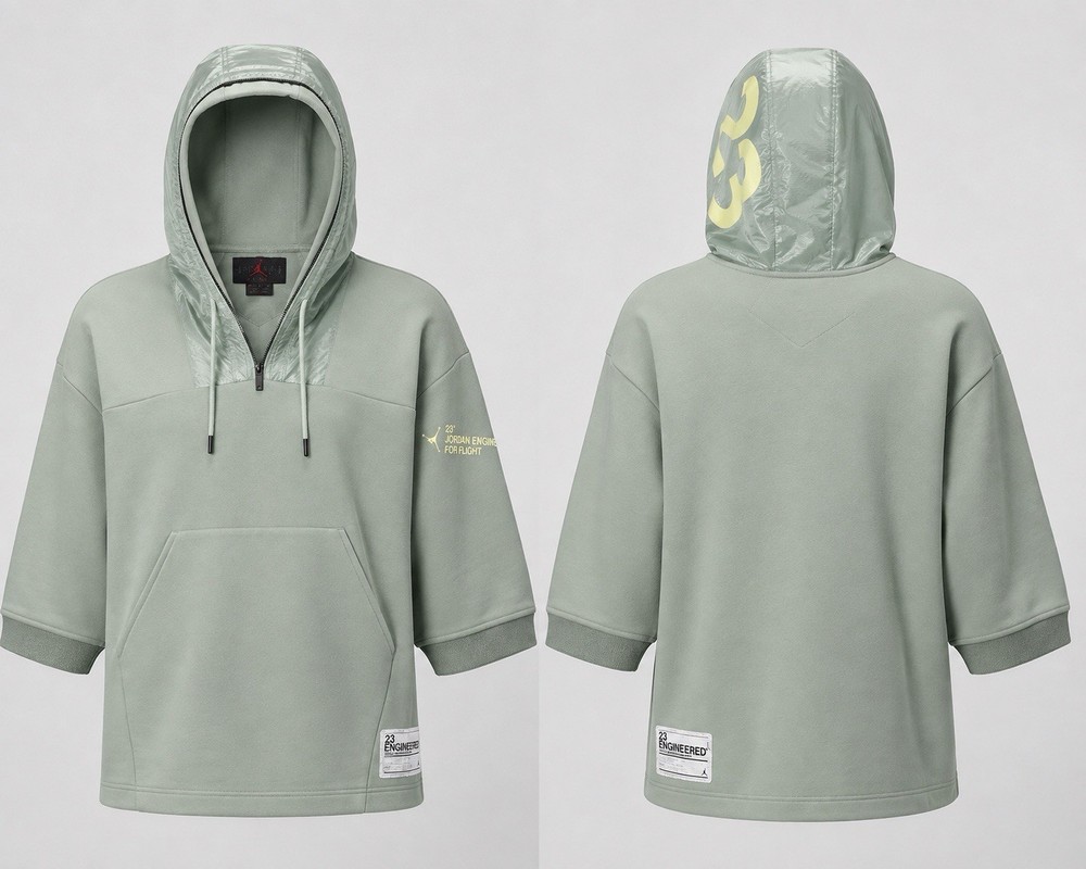 Jordan 23 Engineered Gray 3XL Men’s 1/4 Zip Hoodie Logo Pockets Standard Fit