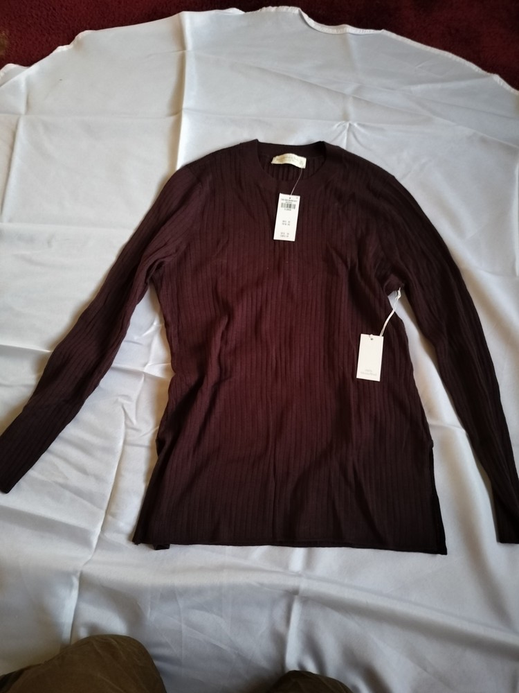 Title: NWT Abercrombie Men’s XL Plum Merino Wool Long Sleeve Pullover…