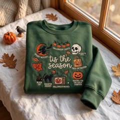 Tis The Season Halloween Sweatshirt Spooky Fall Autumn Holiday Apparel