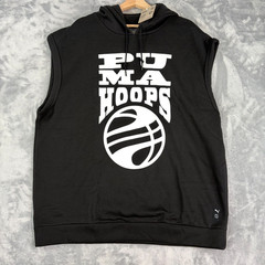 Puma Hoops Posterize 2.0 Sleeveless Hoodie Mens 2XL Black Basketball Gym NEW