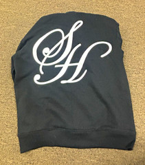 H&M Men’s Black Pullover Hoodie M Solid Logo Hooded Pockets Long Sleeve