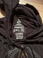 Loot Crate Assassins Creed Origins Black Hoodie with Gold Logo Men’s XXL