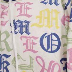 NEW Smoke Rise Mens Full Zip Hoodie M White Gothic Letter Print AOP All Over