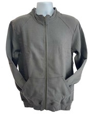 Men’s Cadet Collar Full Zip Sweatshirt Jacket by GILDAN Charcoal Gray Medium
