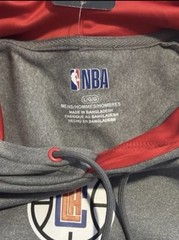 LA Clippers Sweatshirt Hoodie Mens Large Gray Red NBA Basketball Pullover NWT