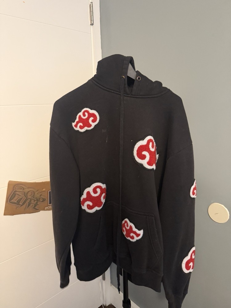 Steady Hands Akatsuki Cloud Pullover Hoodie XL Black Red White
