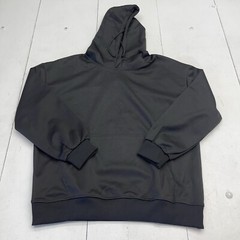 Unisex Adults Basic Black Long Sleeve Pullover Hoodie Size Small