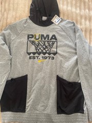 PUMA Winning Shot Graphic Tech Hoodie Mens XL Multi Long Sleeve Drawcord Hem