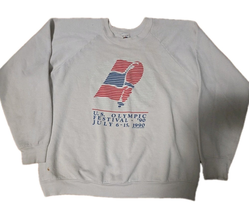 Vintage U.S. Olympic Festival 1990 July 6-15 Crewneck Sweater Size XXL Used READ