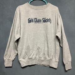 Gold Chain Society Crewneck Hoodie Block Letter Center Hip Hop Cozy Comfy Jumper