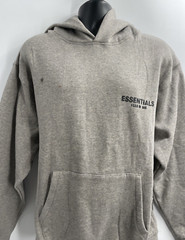 Authentic Fear of God Essentials Men’s Dark Oatmeal Pullover Hoodie Size Large