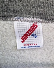 Vintage 80s Jerzees Rayon Tri Blend Heather Gray Graphic Print Sweatshirt XL USA