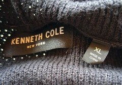 Kenneth Cole New York Mesh Full Zip Hoodie XL Black 100% Cotton NEW NWT