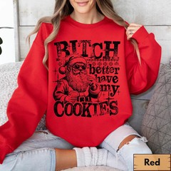 Funny Santa Sweatshirt Christmas Holiday Festive Apparel Top