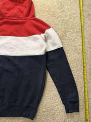 Canada 1867 Colorblock Hoodie Red White Blue Maple Leaf Sleeve Size Small