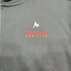 Marmot Hoodie Mens XL Black Full Zip Fleece Pocket Logo Marmot Mountain Works