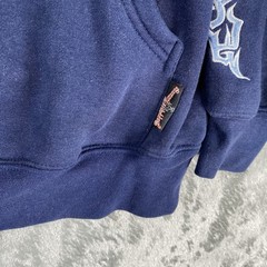 Vintage Sapphire Lounge Hoodie Mens XL Blue Fleece Sweatshirt Skater Y2K Tribal