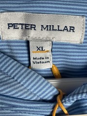 Peter Millar Men’s Pine Sugar Stripe Performance Hoodie Blue Etide XL NWT $150
