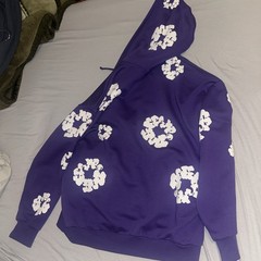 Denim Tears The Cotton Wreath Hoodie Sweatshirt Purple Size XL 100% Authentic