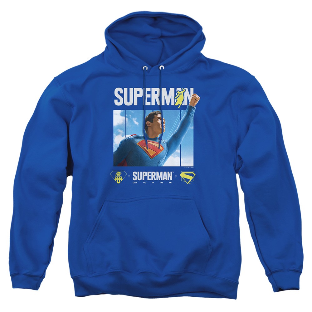 Superman 2025 Superman Comic Run Adult Pull-Over Hoodie, Royal, S-3XL