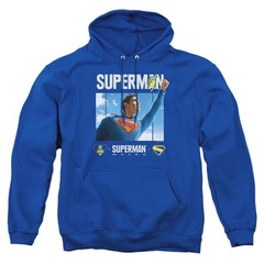 Superman 2025 Superman Comic Run Adult Pull-Over Hoodie, Royal, S-3XL