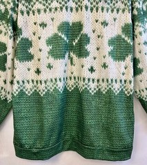 Men’s St Patrick’s Shamrock Sweater Look Microfiber Pullover Sweatshirt XXL