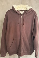 LL Bean Katahdin Iron Works Hoodie Mens XL Sherpa Lined Jacket Brown Vintage 90s