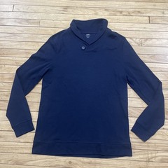 Old Navy Blue Preppy Sweater Men XL Textured Fall Winter Shawl Classic Capsule