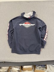 Vintage Quiksilver Hoodie Mens Medium Blue Boardriding Graphic Skate Surf