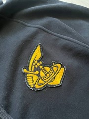 Vivienne Westwood Anglomania Black Zip Hoodie Yellow Orb Sword Logo Size XL