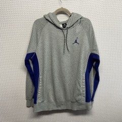 Jordan Dark Grey Heather/Deep Royal Graphic Hoodie Men L China Polyester/Spandex