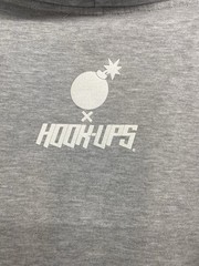 The Hundreds x Hook Ups Collaboration Hoodie Mens S Gray Pullover Streetwear