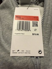 NEW Nike Club Fleece Full Zip Hooded Fleece Hoodie Sweatshirt Mens Large Gray
