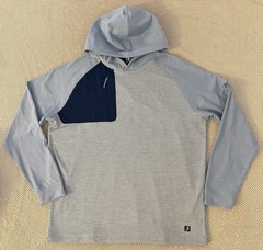 FootJoy Mens Thermoseries Blue Grey Color Block Golf Hoodie Pullover Size XL