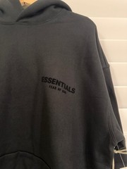 Essentials Men’s Black Pullover Hoodie Logo Hoodie MEDIUM