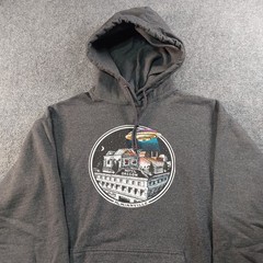 McMenamins McMinnville Hotel Oregon UFO Hoodie Mens Fits L Gray Alien PNW