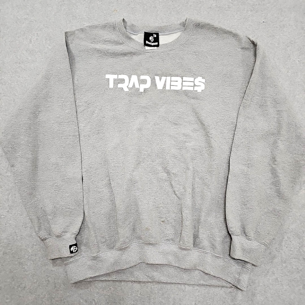 Trap Vibes Crewneck Sweatshirt Meek Hill MS Designer Music Hip Hop TM Sz L Y2k